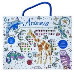 Animais - Mala de Atividades com Pérolas Brilhantes Autocolantes