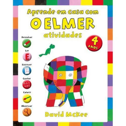Aprende em Casa com o Elmer de David McKee - Atividades para 4 Anos