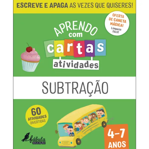 Aprendo com Cartas - Subtração (4-7 Anos)