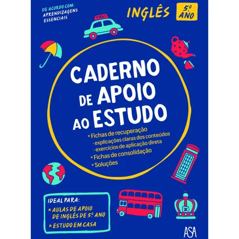 Caderno de Apoio ao Estudo - Inglês 5.º Ano de Clara Bugalhão e Ana Santos