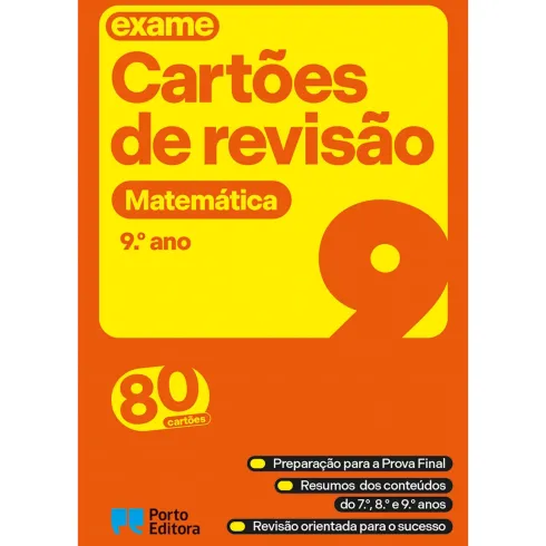 Cartões de Revisão - Livro Matemática - 9.º Ano - Prepara-Te para as Fichas de Avaliação: Português, Matemática e Estudo do Meio
