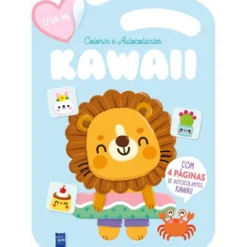 Livro Leva-Me Colorir E Autocolantes Kawaii - Azul de Yoyo Books