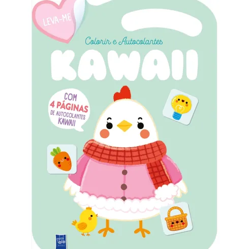Livro Leva-Me Colorir E Autocolantes Kawaii - Verde de Yoyo Books