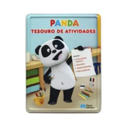 Panda - Tesouro de Atividades - Caixa com Livro para Colorir, 4 Marcadores, Mais de 20 Autocolantes e Puzzles