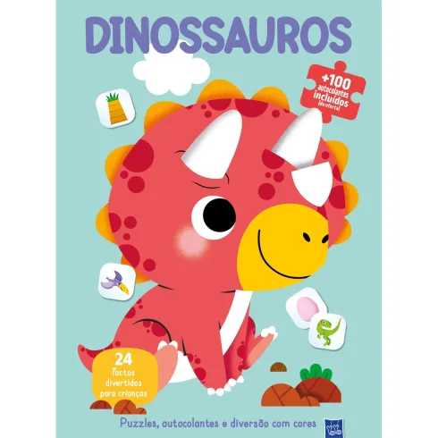 Puzzles, Autocolantes E Diversão Com Cores - Dinossauros de Yoyo Books