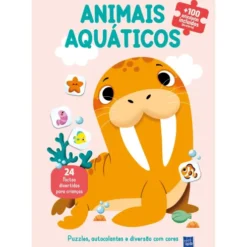 Puzzles, Autocolantes E Diversão Com Cores - Animais Aquáticos de Yoyo Books