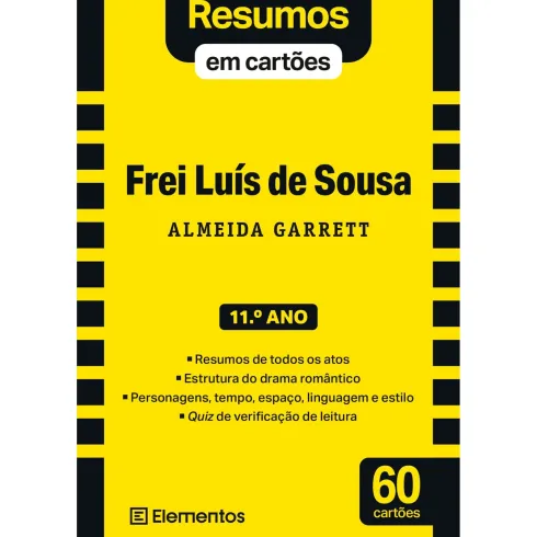 Resumos Em Cartões - Livro Frei Luís De Sousa - Almeida Garrett - 11.º Ano de Elementos