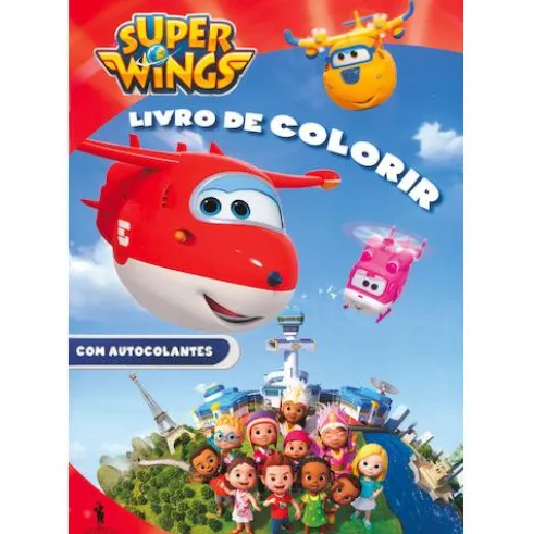 Super Wings - Livro de Colorir com Autocolantes