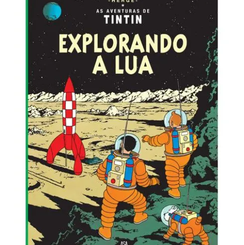Tintin Explorando a Lua de Hergé