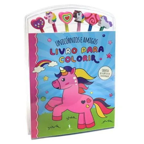 Unicórnios e Amigos - Livro Colorir com Lápis